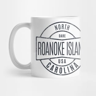 Roanoke Island, NC Vintage Badge Summertime Vacationing Mug